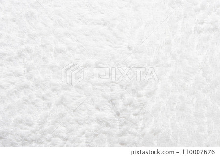 White shower towel texture. Fluffy carpet background. Blank bathroom textile 110007676