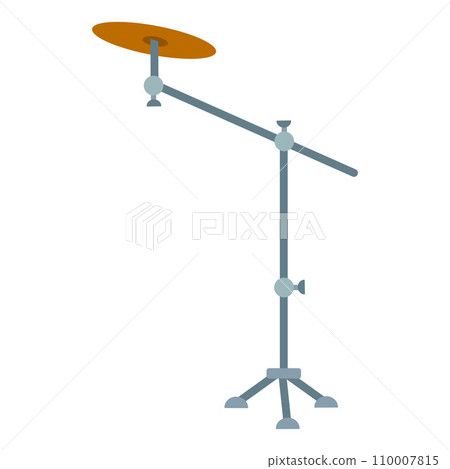 A Standing drum plate. Percussion instrument Vector isolated illustration. Flat sticker on white background, Music and Rhythm concept. Sound Equipment, Hi-hat Musical instrument. Rock band and Party 110007815