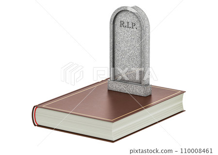 Gravestone with book. 3D rendering 110008461