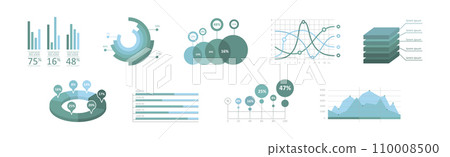 Graph and Chart Business Infographics Template Vector Set Graph and Chart Business Infographics Template Vector Set 110008500