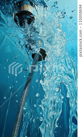 Water pouring from shower head 110008694