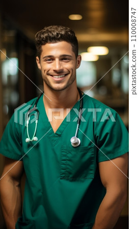 Young smiling doctor or nurse Young smiling doctor or nurse 110008747