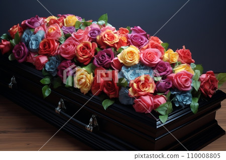 Funeral bouquet of various colorful flowers Funeral bouquet of various colorful flowers 110008805