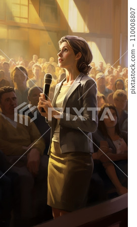 Woman speaker performing on stage 110008807