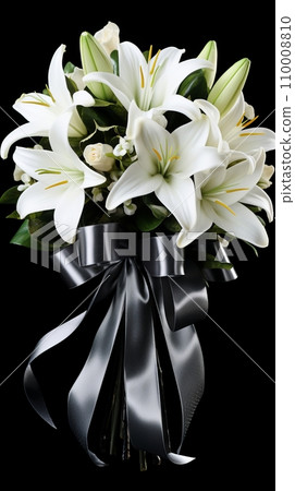 Funeral bouquet of white lilies Funeral bouquet of white lilies 110008810