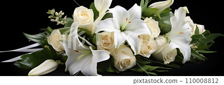 Funeral bouquet of white lilies Funeral bouquet of white lilies 110008812
