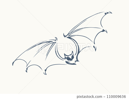 The bat is flying. Vector drawing The bat is flying. Vector drawing 110009636