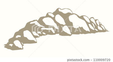 The stones lie on the ground. Vector drawing 110009720