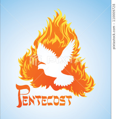 Pentecost sunday. Baptism with the Holy Spirit. Vector drawing icon 110009728