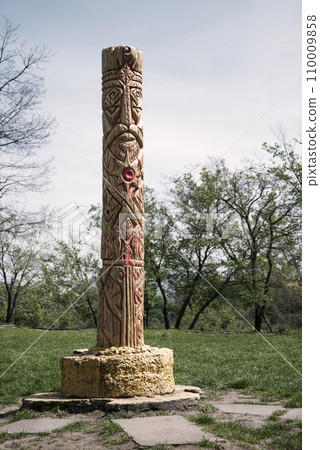 Kyiv, Ukraine. May 2023. Idol statue outside the Historical Museum 110009858
