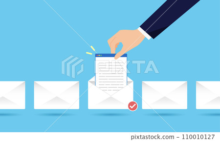 Image illustration of opening email, vector Image illustration of opening email, vector 110010127