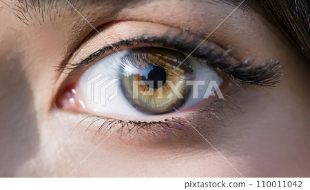 Close-up of a woman's eyes (AI generated image) 110011042