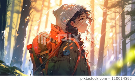 [AI 生成圖像] 女孩攀爬，森林 20 110014593