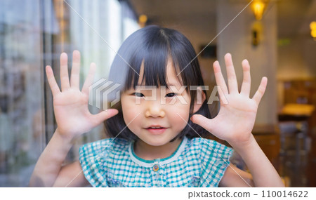 Girl staring at me through the window AI-generated image 110014622