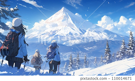 [AI generated image] People enjoying skiing 3 110014671
