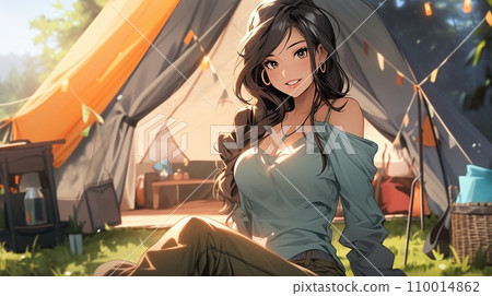 [AI 生成圖像] 女孩露營 8 110014862