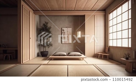 Threshold Of Old Tatami And Japanese Stock Photo, Picture and
