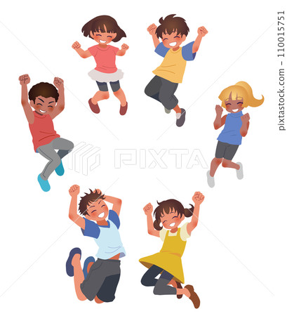 Illustration of jumping children Illustration of jumping children 110015751
