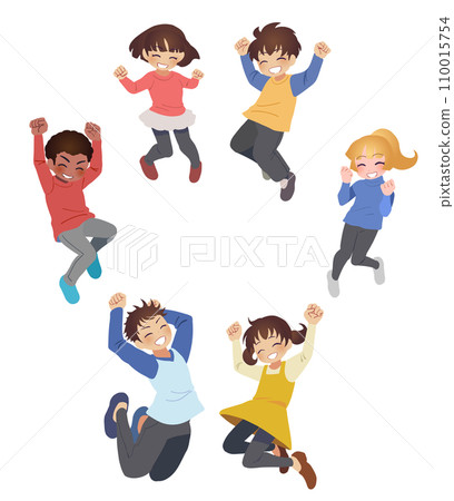 跳躍兒童的插圖 110015754