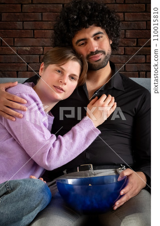 Cozy Movie Night, Couple Enjoying Time Together 110015810