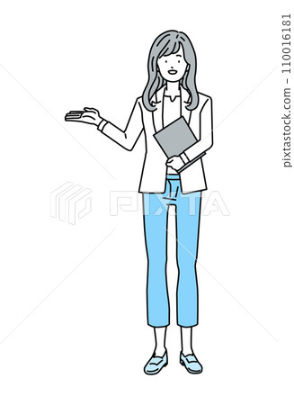 Female business person giving guidance Female business person giving guidance 110016181