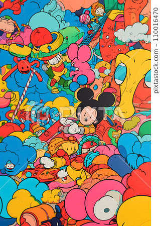 Colorful and pop graffiti art of monsters 110016470
