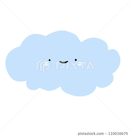 Cute Cloud Mascot Character Kawaii Cartoon Blue Cloud Cartoon illustration Cloud Hand Drawn Cute Cloud Weather Element Weather Drawing Cloud Emoji Cloud Emoticon Kawaii Cloud 110016670