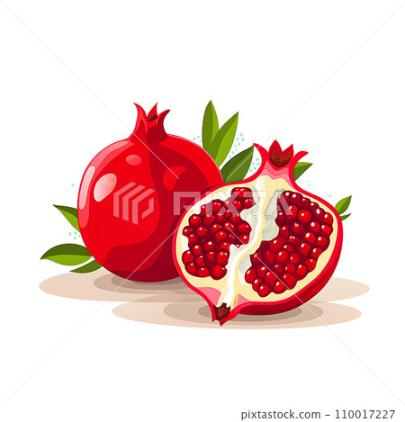 Fresh Juicy Pomegranate Ripe Red Fruit, Healthy Antioxidant Rich Seeds, Generative Ai 110017227