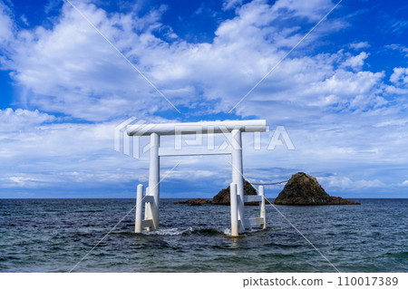 [Fukuoka Prefecture] Sakurai Futamigaura Meoto Iwa/Sakurai Shrine Futamigaura Underwater Torii 110017389