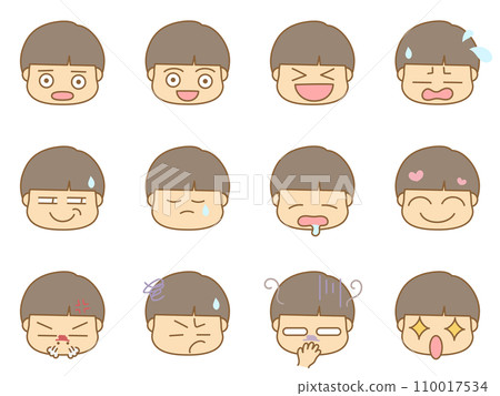 具有各種表情的圖示圖標男孩 5 110017534