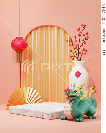 3D festive dragon CNY scene poster 110017818