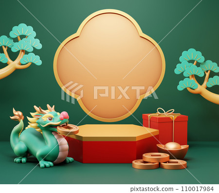 3D elegant CNY poster 110017984
