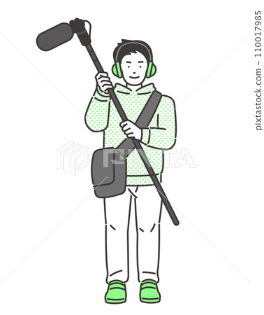 Vector illustration material of a person in charge of audio in video production Vector illustration material of a person in charge of audio in video production 110017985