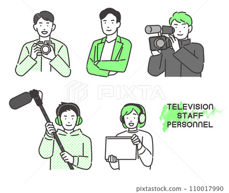 Vector illustration material related to video production and television staff 110017990
