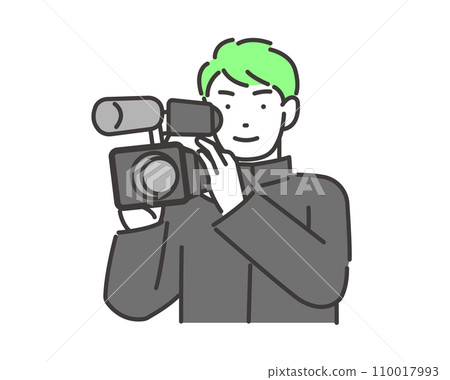 Vector illustration material of a person in charge of the camera in video production 110017993