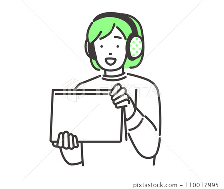Vector illustration material of a person in charge of director in video production Vector illustration material of a person in charge of director in video production 110017995