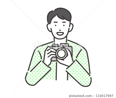 Vector illustration material of a photographer with a camera 110017997