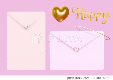 3D love letter element set 3D love letter element set 110018080