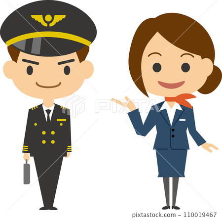 Image illustration of pilot and cabin attendant 110019467