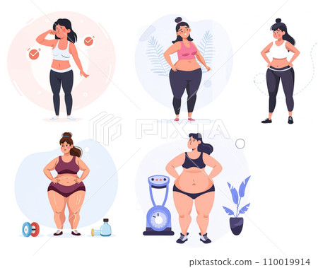 Set of exercises woman fat loss 110019914