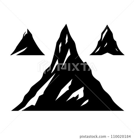 silhouette mountain shapes isolated on white background Vector illustration silhouette mountain shapes isolated on white background Vector illustration 110020184