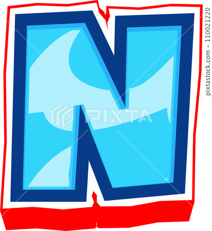 Blue Ocean Comic Bold Alphabet Letter N 110021220
