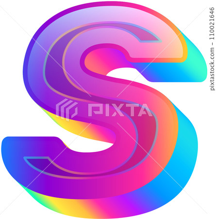 Neon Bold Gradient Alphabet Letter S Neon Bold Gradient Alphabet Letter S 110021646