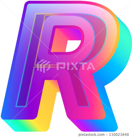 Neon Bold Gradient Alphabet Letter R Neon Bold Gradient Alphabet Letter R 110021648