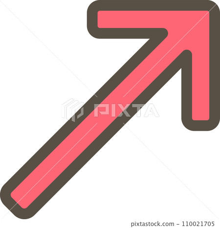 A simple illustration of a red arrow rising to the right A simple illustration of a red arrow rising to the right 110021705