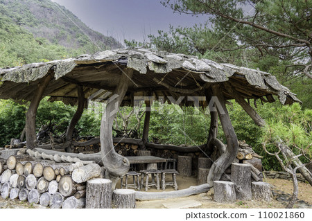 wooden hut in a garden wooden hut in a garden 110021860