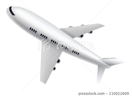 Airplane on white background. Airliner in side view. Vector realistic aircraft cargo. Passenger plane, sky flying aeroplane Airplane on white background. Airliner in side view. Vector realistic aircraft cargo. Passenger plane, sky flying aeroplane 110022609