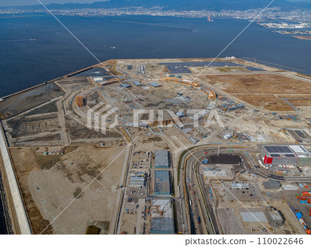 2025 Osaka/Kansai Expo venue under construction in Yumeshima 2025 Osaka/Kansai Expo venue under construction in Yumeshima 110022646
