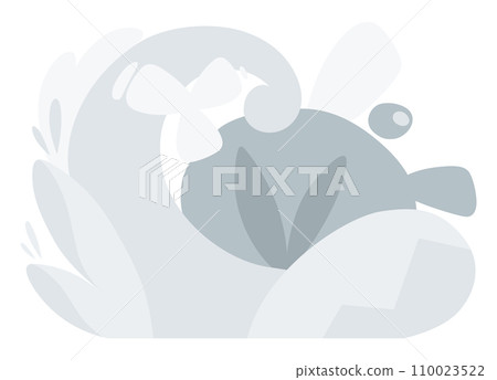 Minimalist abstract background with outline leaves. Hand drawing various shapes and doodle objects. Pastel color, vector illustration Minimalist abstract background with outline leaves. Hand drawing various shapes and doodle objects. Pastel color, vector illustration 110023522