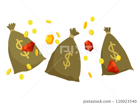 Businessman success symbol. Valuable treasures. Ambitious and challenging to succeed in business. Vector cartoon illustration Businessman success symbol. Valuable treasures. Ambitious and challenging to succeed in business. Vector cartoon illustration 110023540